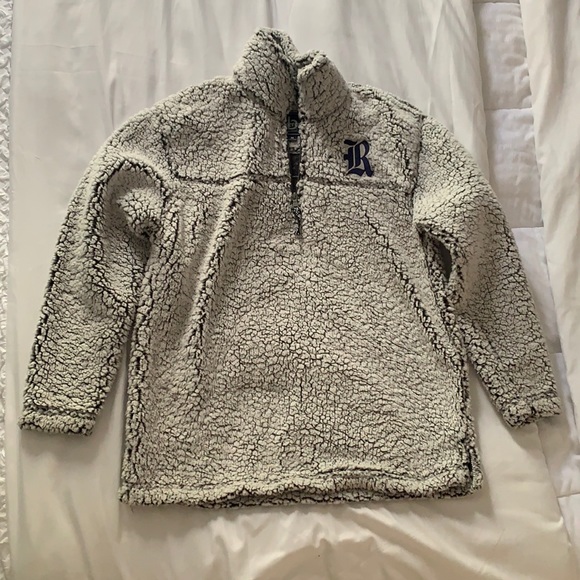 Rice Logo Sherpa Quarter Zip Pullover - Picture 1 of 2